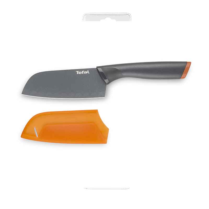 Tefal Fresh Kitchen Santoku Knife With Cover 12cm Titanium Non Stick Coating K1220104