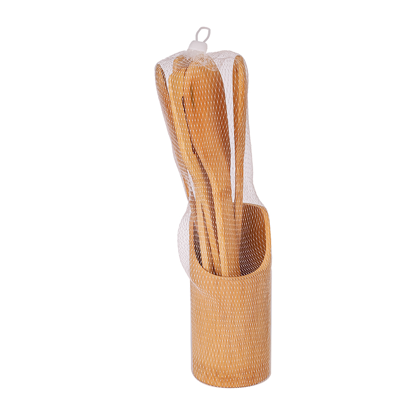 Kitchen Utensil Set Of 5 Versatile Biodegradable Bamboo Cutlery Set Wood A1