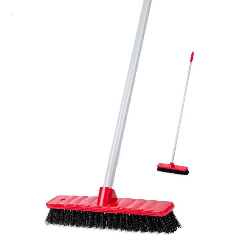 LiAo Hard Bristle Scrub 22CM Cleaning Floor Brush With Long Handle For Deck Floor & Bathroom K130026