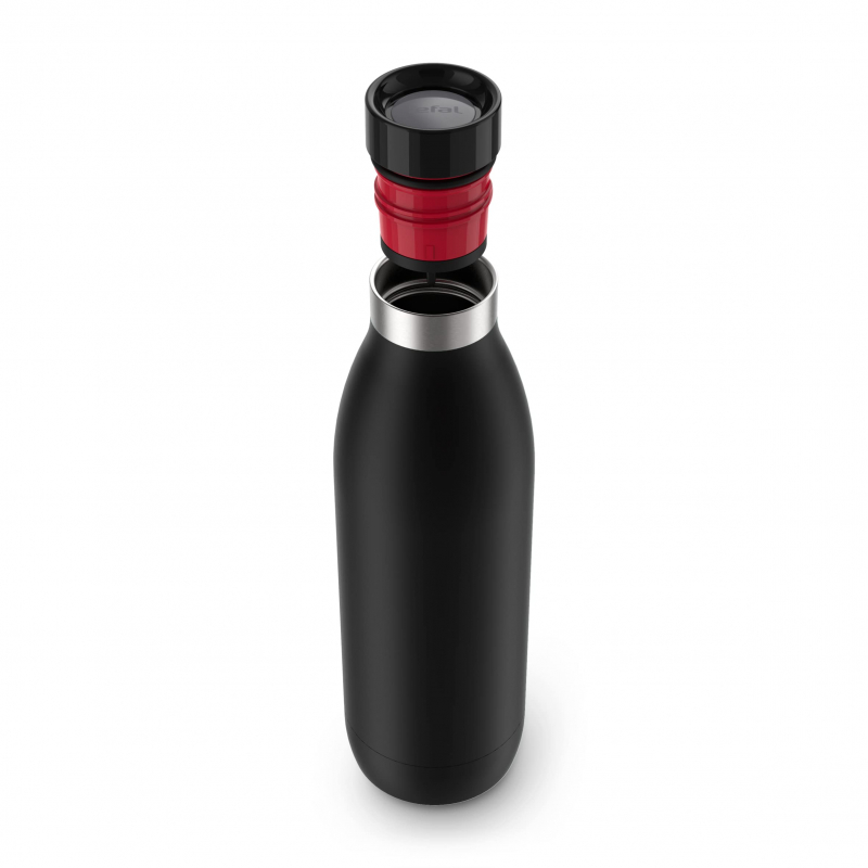 Tefal Thermo Bottle 0.5L Bludrop Double Wall Stainless Steel Vacuum Flask Black N3110910