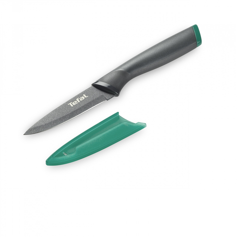Tefal Fresh Kitchen Paring Knife With Cover 9cm Titanium Non Stick Coating K1220604