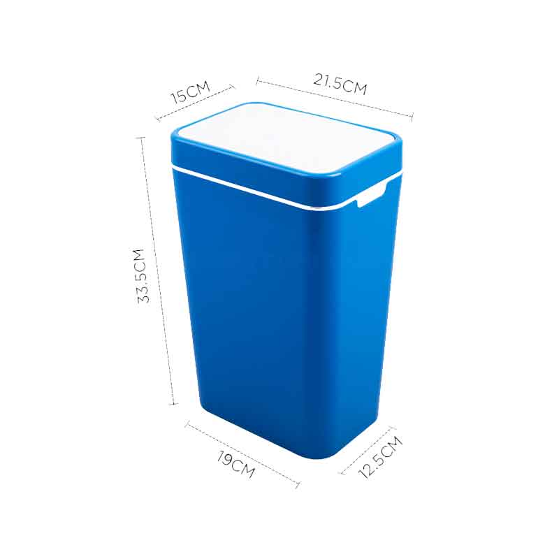 Dustbin 8L Plastic 21x15x34CM For Bathroom, Kitchen & Out Door 1 Touch Access KT2105-G