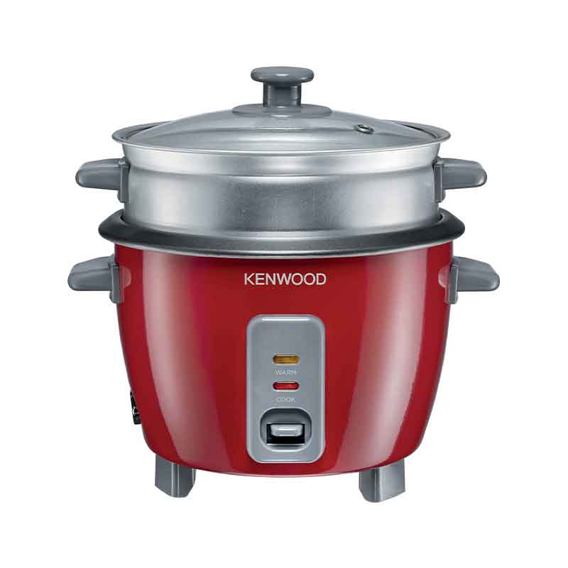 Kenwood 2 In 1 Rice Cooker 0.6L With Steam Basket/ Non-Stick Removable Bowl / Keep Warm Functionality / 350W / Includes Measuring Cup & Spatula RCM30.000RD