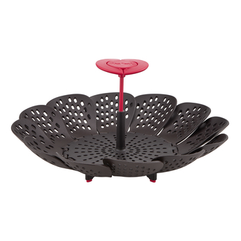 Tefal Ingenio Steamer Basket 14x9 cm Non Scratch Fordable Red & Black Award Winning Design K2071614