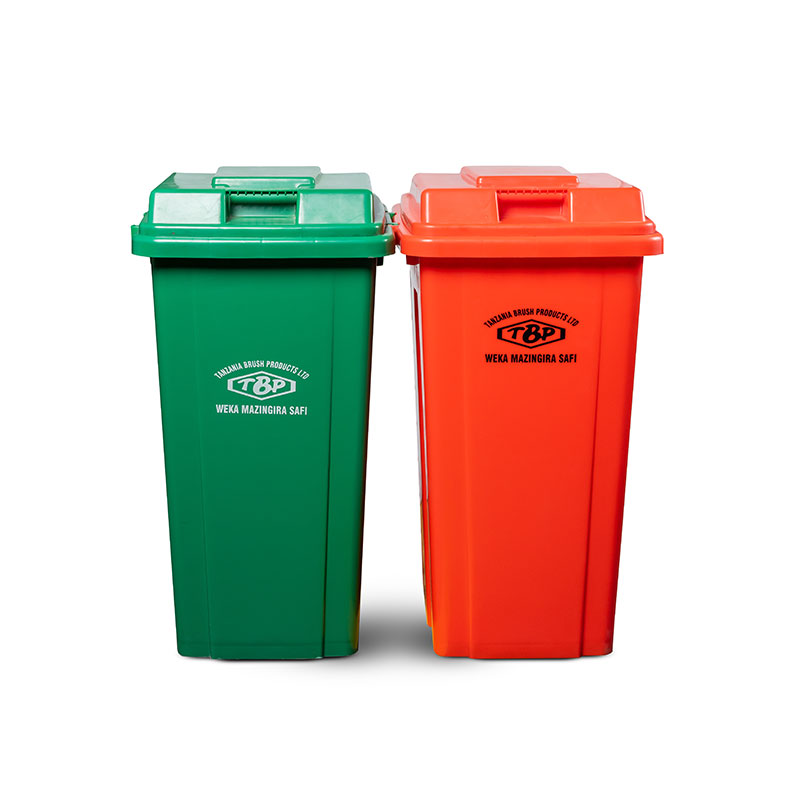 TBP Dustbin 45L without Pedal & Wheels Plastic TBP-45A-GREEN/RED