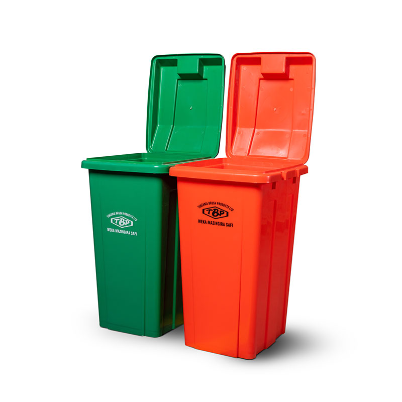 TBP Dustbin 45L without Pedal & Wheels Plastic TBP-45A-GREEN/RED