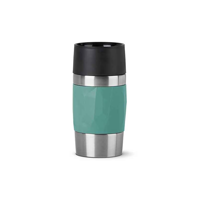 Tefal Travel Mug 0.3L Double Wall Stainless Steel Twist Green Insulated Leak Proof N2160310