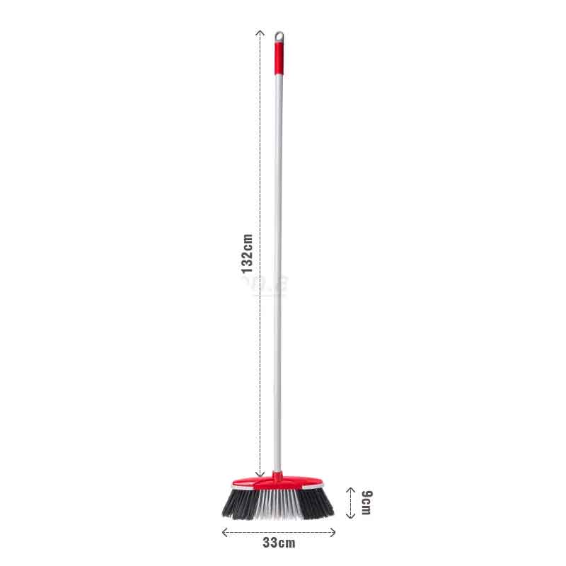 LiAo Floor Soft Broom 32CM With Steel Handle Indoor & Outdoor Sweeping Brush K130033
