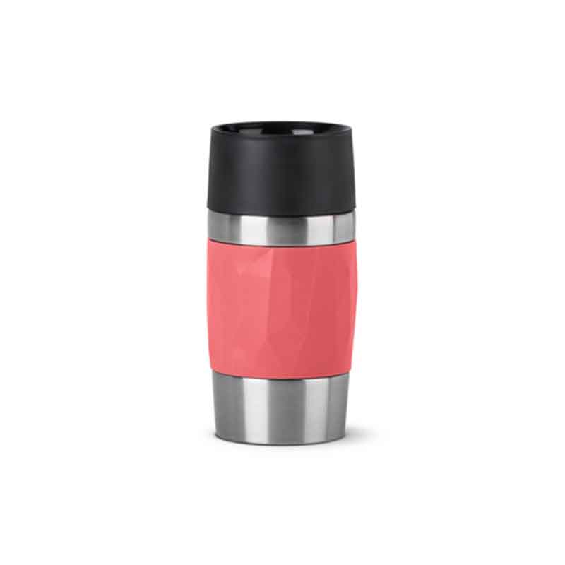 Tefal Travel Mug 0.3L Double Wall Stainless Steel Twist Red Insulated Leak Proof N2160410