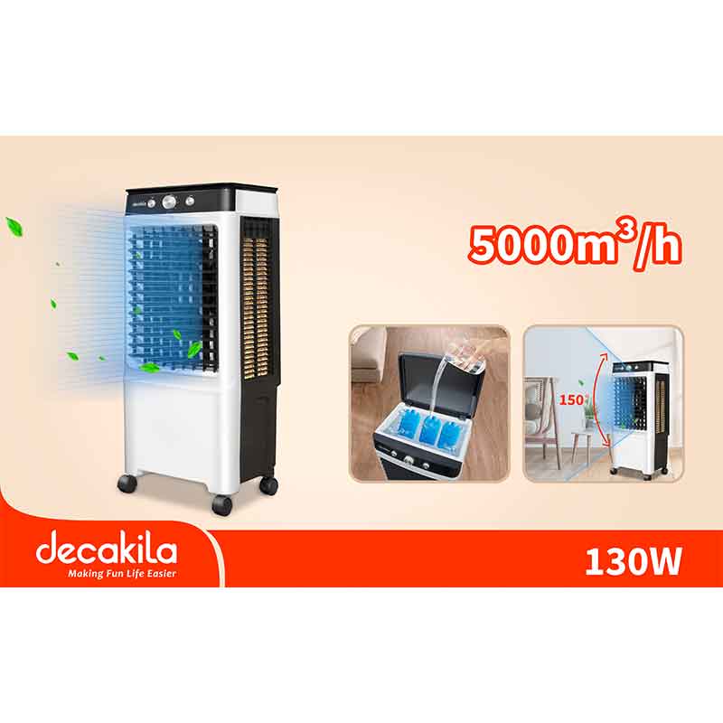 Decakila Air Cooler 130W Three Control Block Left & Right Automatic 5000m3/h KEFC012W