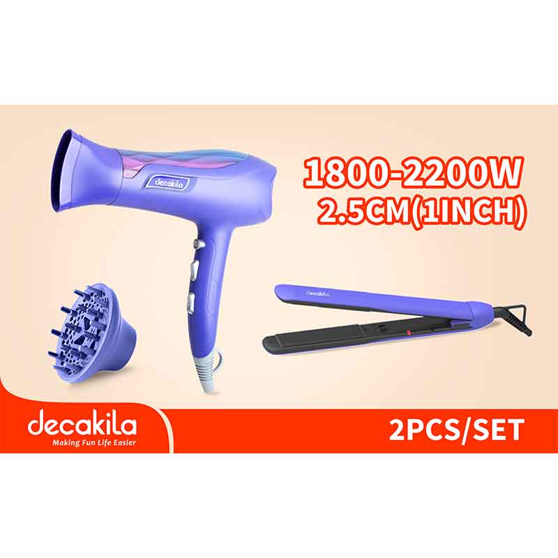 Decakila Hair Dryer & Straightener 2200W 2 Speed 3 Heat & Ceramic Coating KEHS041Z