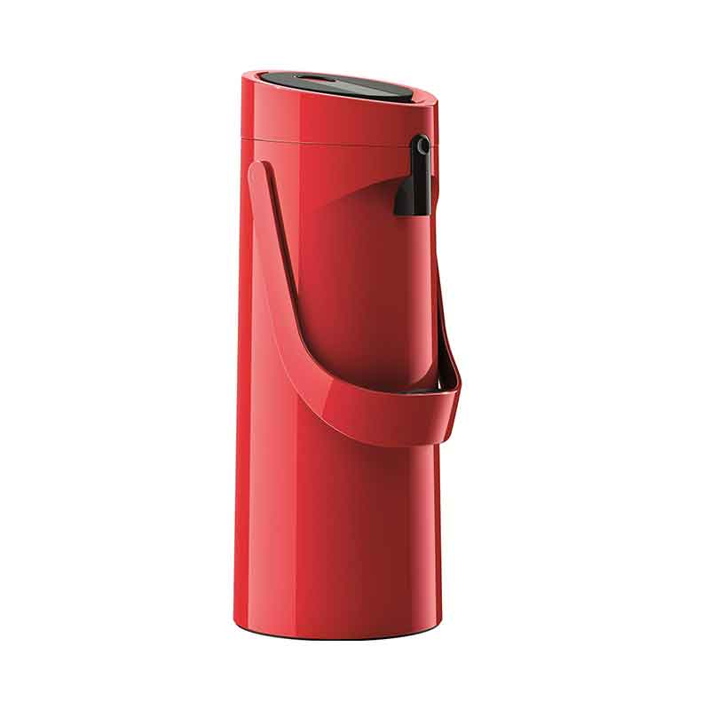 Tefal Pump Vacuum Jug Flask Ponza 1.9L Red Flask Insulated With Inner Glass K3140314