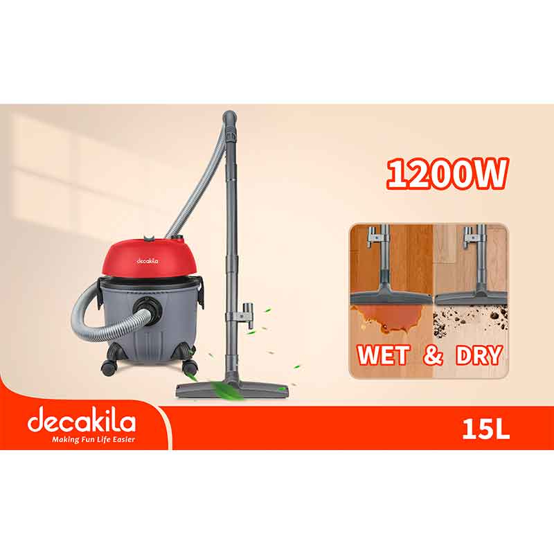 Decakila Vacuum Cleaner 1200W Domestic 15L Wet & Dry Garbage 19kPa Suction CEVC004B