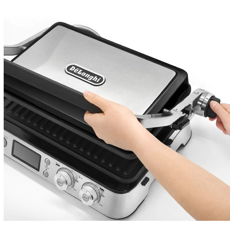 De'Longhi Contact Grill 2000w MultiGrill 3 in 1 Stainless Steel Cooking Surface Cast Iron Removable Plate CGH1012D