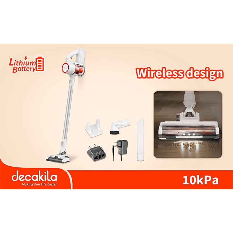 Decakila Cordless Vacuum Cleaner 140W 0.8L Suction 10 Kpa CUCV001W