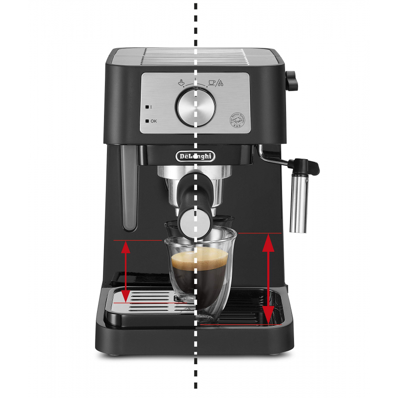 De'Longhi Stilosa Coffee Machine 1100W Traditional Barista Pump Espresso 2 Cups, Black EC260.BK