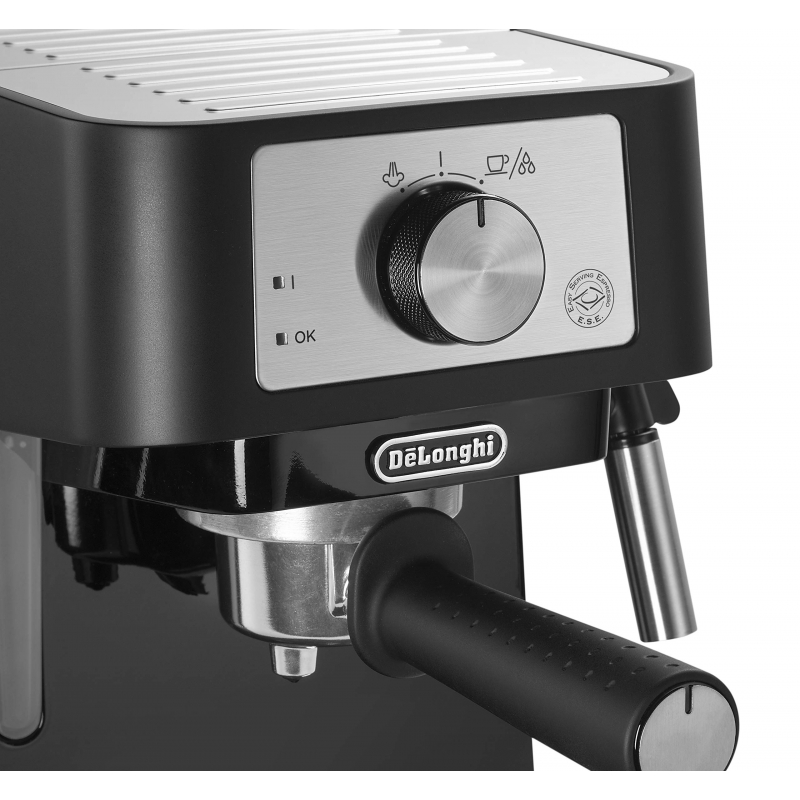 De'Longhi Stilosa Coffee Machine 1100W Traditional Barista Pump Espresso 2 Cups, Black EC260.BK
