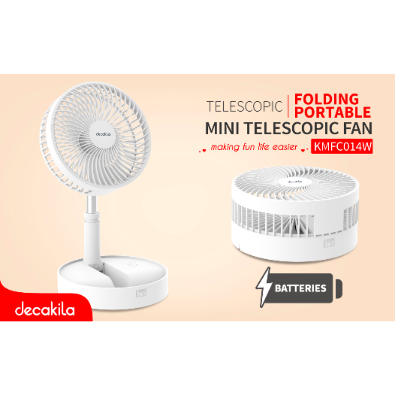 Decakila Mini Fan 4000mAh Li-ion Telescopic Fan DC With USB KMFC014W