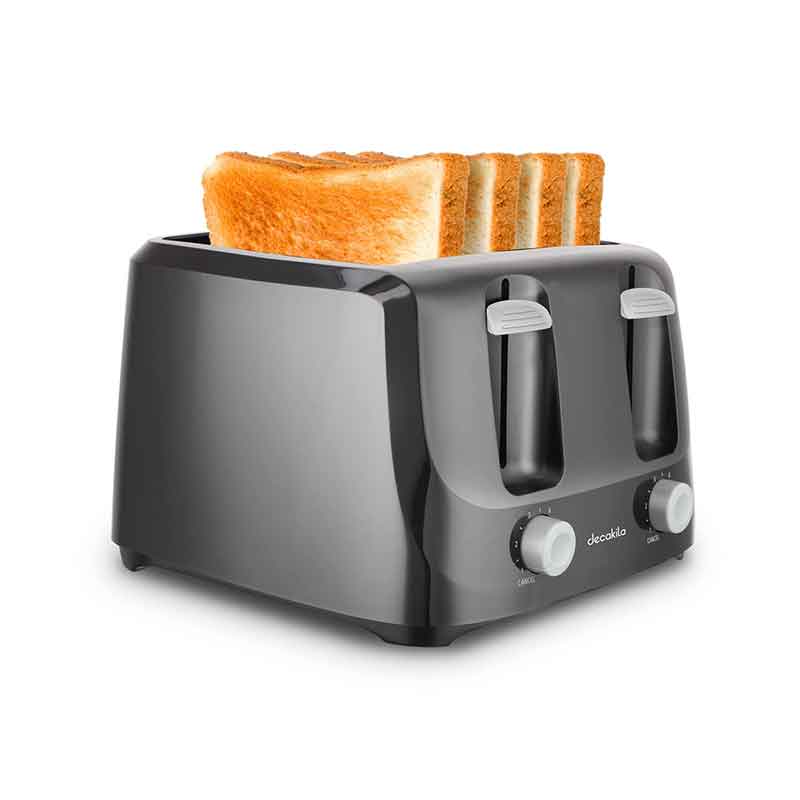 Decakila Toaster 4 Slice 1500W Black 7 Setting Browning Color KETS010B