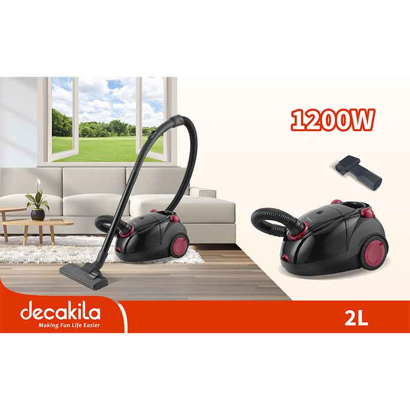Decakila Vacuum Cleaner 1200W Domestic 2L Auto Wire Puling Multi-Purpose Brush Soft Bristle Brush CEVC002B