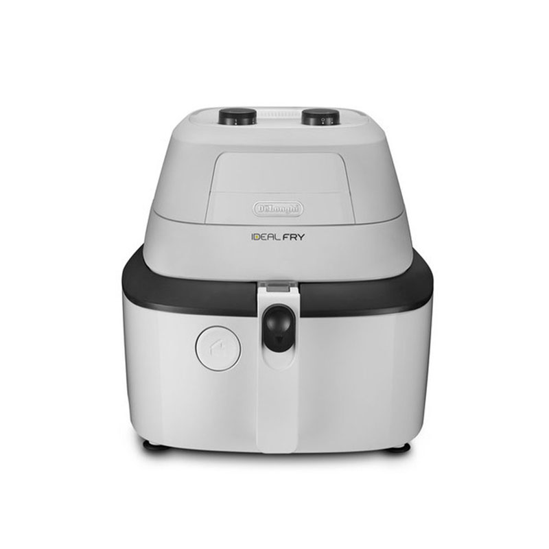 De'Longhi Low Oil Fryer 1400w 1.7L with Lid IdealFry Hot Air Fryer Single White Stand-Alone - 1.25 kg, Single, White, Rotary FH2101