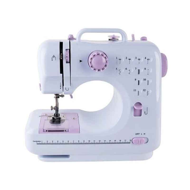 Decakila Sewing Machine With 12 Built-in Stitch Patterns 4 AA Batteries, Double Thread, Double Speed KUTT031W