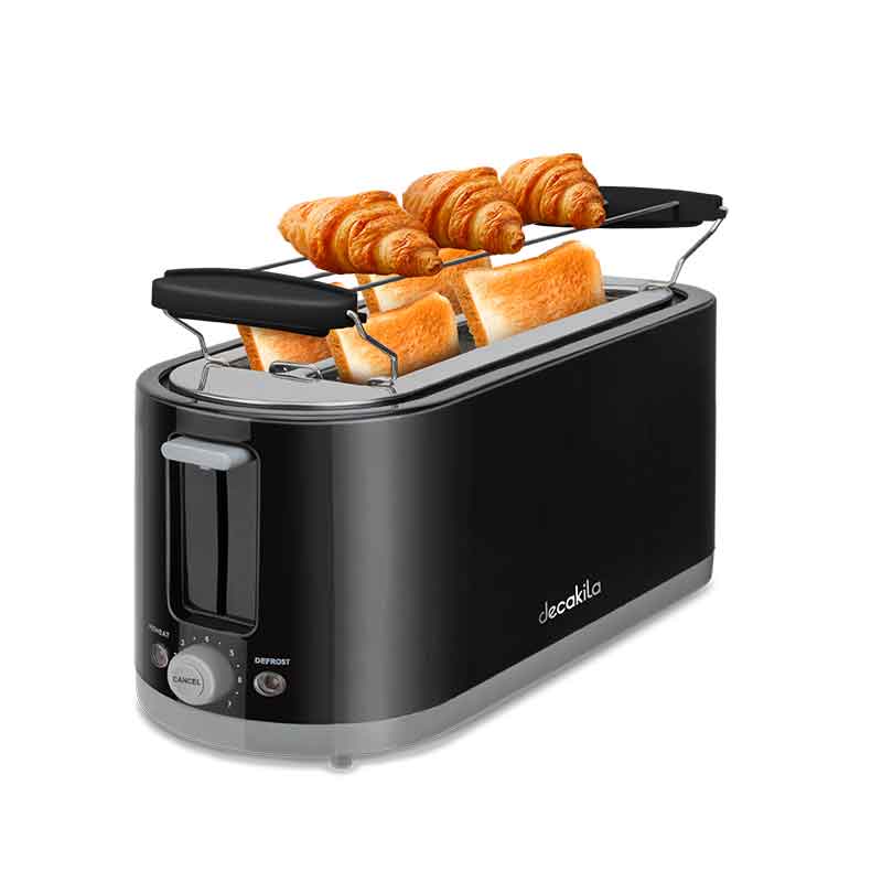 Decakila Toaster 4 Slice 1400W Black 7 Setting Browning Color KETS011B