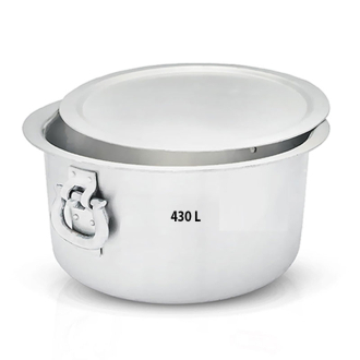 Nadstar Aluminium Sufuria 430L with Lid & Handle 57KG Gauge 5G 5.40MM Aluminium Tapela Patila with Handles Commercial Tope No.80