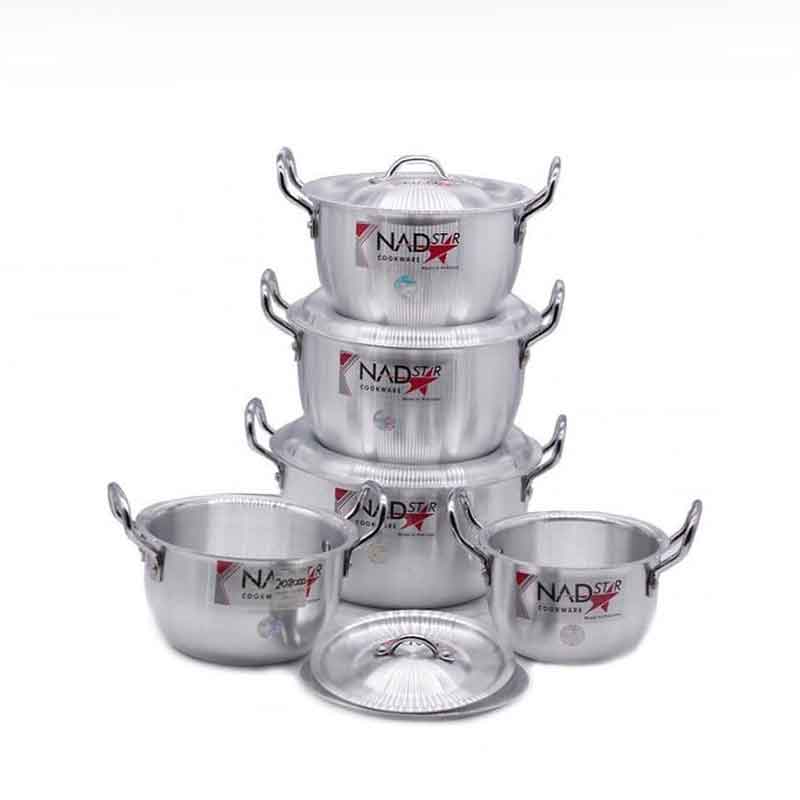 Nadstar Cookware Set 5Pcs Set With Lid &Amp; Handle Metal Finish Sufuria Delish Modern Handles Hygienic 3X7 1 Nadstar Cookware Set 5Pcs Set With Lid &Amp; Handle Metal Finish Sufuria Delish Modern Handles Hygienic 3X7