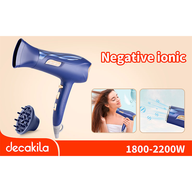 Decakila Hair Dryer 2200W Dc 2 Speed 3 Heat Setting With Diffuser &Amp; Nozzle Cold Shot Button Kehs032L 2 Decakila Hair Dryer 2200W Dc 2 Speed 3 Heat Setting With Diffuser &Amp; Nozzle Cold Shot Button Kehs032L