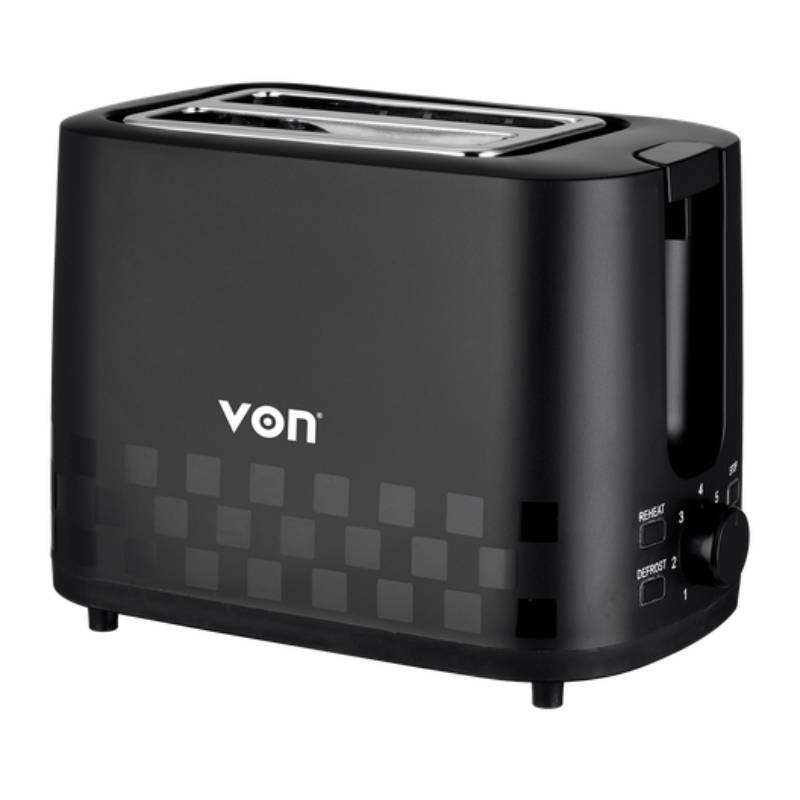Von Bread Toaster 2 Slice, Black Vstp0-2Mdk 1 Von Bread Toaster 2 Slice, Black Vstp0-2Mdk