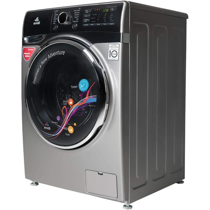 Evvoli Washing Machine 9Kg Direct Drive Inverter 1400Rpm A+++ Fddh-914S 2 Evvoli Washing Machine 9Kg Direct Drive Inverter 1400Rpm A+++ Fddh-914S