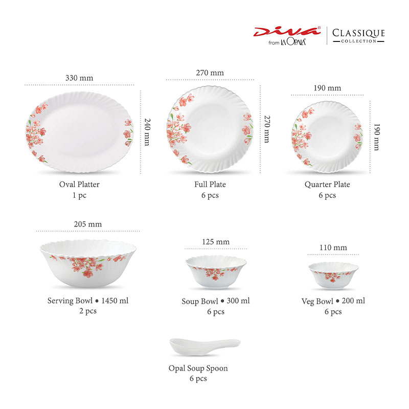 La Opala Dinner Set Aster Pink Classique 20 Pieces Lp020 3 La Opala Dinner Set Aster Pink Classique 20 Pieces Lp020