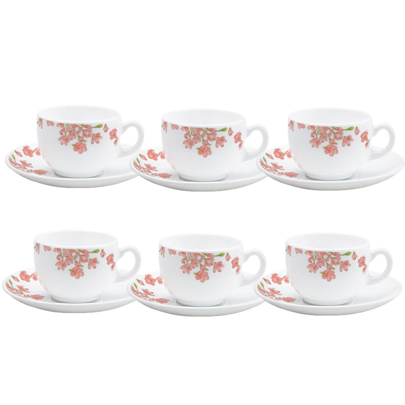 La Opala Cup &Amp; Saucer 6Pcs Set Aster Pink 220Ml Lp022 1 La Opala Cup &Amp; Saucer 6Pcs Set Aster Pink 220Ml Lp022