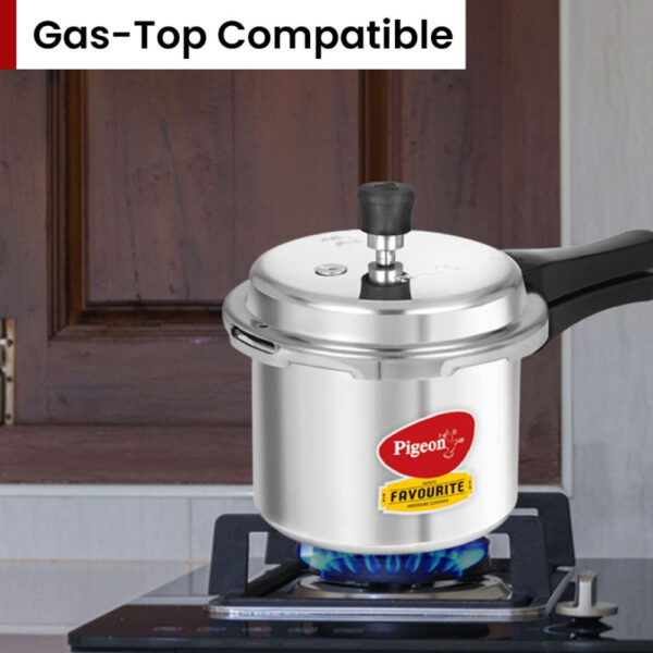 Pigeon Pressure Cooker 10L Deluxe Aluminium Outer Lid Gas Stove Compatible Ergonomically Designed Handle PP10