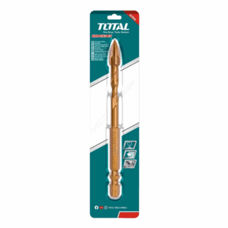 Total Drill Bit for Glass & Tile Cross Tool Head 10 x 85mm Titanium Plated TACG201012