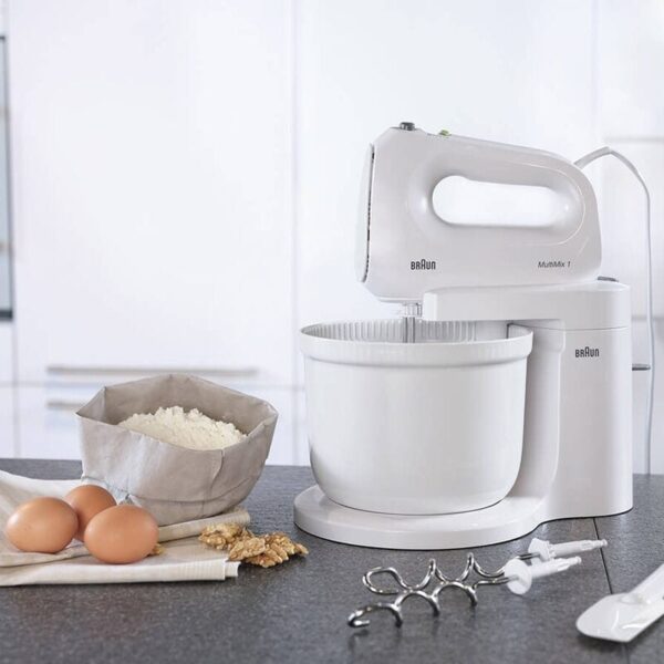 Braun 2 in 1 Hand and Stand Mixer 3L With Attachments 400W 4 Speeds + Turbo Automatic Driven HM101AI-HM1070WH