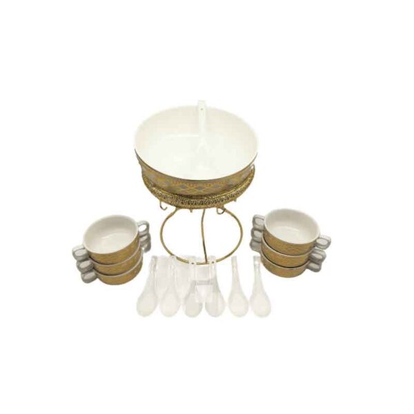 Nadstar Ceramic Soup Set With Soup Cups/Bowls Made of Porcelain Food Serving 921-13