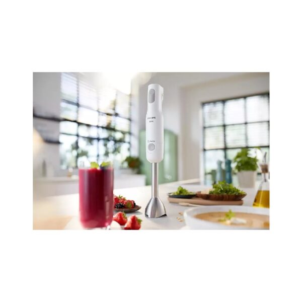 Philips Hand Blender 650W, 1 Compact Chopper Accessory, ProMix Blending Technology 0.5L, 3 Pin With Metal Bar, White, HR2535