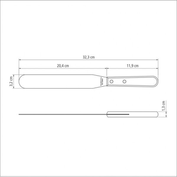 Tramontina Pastry Spatula Stainless Steel Blade 8" Red Polywood Treated Wood Handle 21161/178
