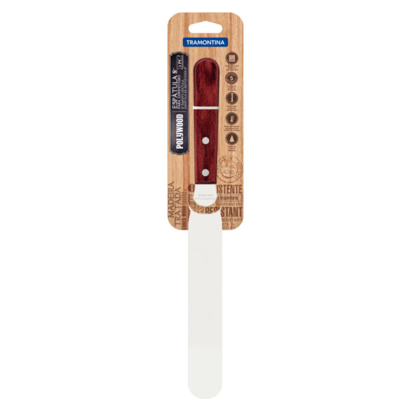 Tramontina Pastry Spatula Stainless Steel Blade 8" Red Polywood Treated Wood Handle 21161/178