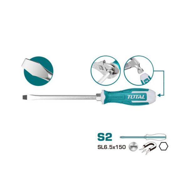 Total Slotted Go-Through Screw Driver SL6.5 x 150mm THGS61506