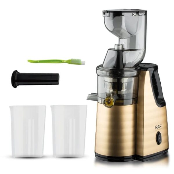 RAF Slow Juicer 1L 150W 2in1 Food Grade Material, Large Caliber, Seven Segment Extrusion Screw Shaft R.2838