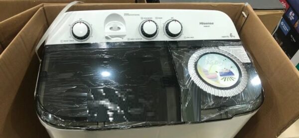 Hisense Washing Machine 6kg Manual, Twin Tub, Rust Proof, Plastic Body, Low Noise, White WSXL601