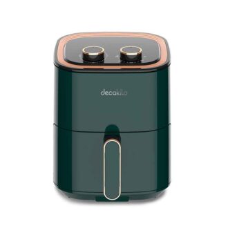 Decakila Air Fryer 3.5L Stainless Steel 1400W Single Coat Non Stick Pot 60 Minute Timer Automatically Shuts Off KEEC036V