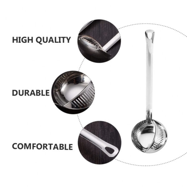 Nadstar Stainless Steel Hot Pot Soup Spoon Strainer Scoops Spoon Slotted Strainer Ladle Gravy Ladle Colander Kitchen D198