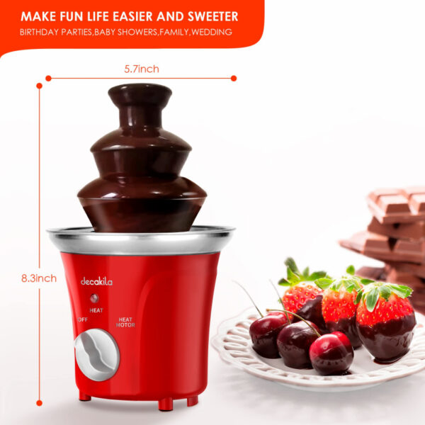 Decakila Chocolate Fountain 70W 3 Levels Of Melting Stainless Steel Plastic Body Fondue Chocolate Fountain KETT011R
