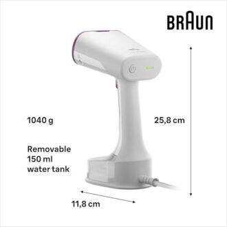Braun Garment Steamer 1200W 150ML QuickStyle 5, with Dual Heated Free Glide 3D Plate Fast Heating Vertical Steamer, Steam 22 g/min13850000-GS5011PU