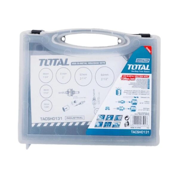 Total Bi-Metal Hole Saw Set, Ergonomic Handles Provide Comfortable Grip for Efficient Drilling TACSH0131
