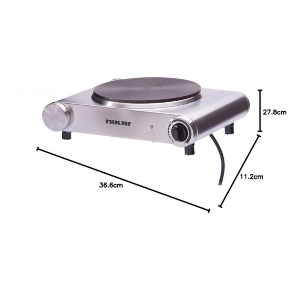 Nikai Electric Hot Plate 1 Plate 1500W Die Cast Iron Hotplates of 188MM Adjustable Thermostat Control NKTOE4N2